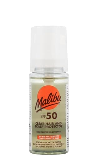 Malibu Sun Clear Hair and Scalp Protector Spray, SPF 50, Non-Greasy, Quick Drying, 50ml
