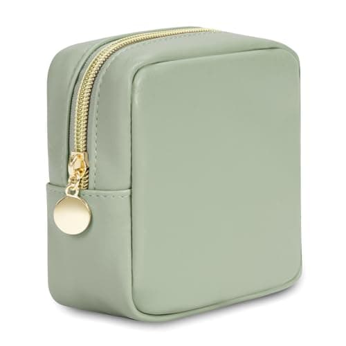 Small Makeup Bag for Handbag Vegan Leather Mini Makeup Pouch for Women