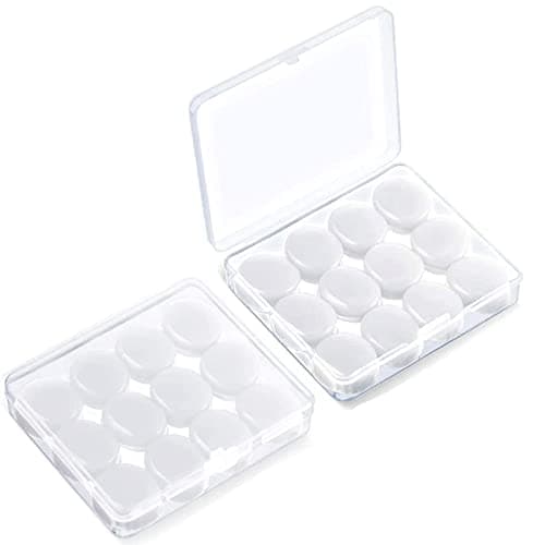TingDongWei 12 Pack Reusable Silicone Ear Plugs (White)