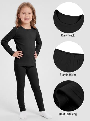 Ruisita Girls Cotton Long Sleeve Ribbed Shirt and Legging Set for Kids — view 4