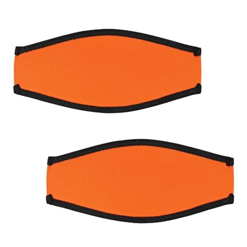 Dawitrly Scuba Mask Strap Cover, 2PCS Neoprene Diving Goggles Hair Protector Wrap, Waterproof Mask Slap Straps for Dive Snorkel, Swimming Water Sports Orange