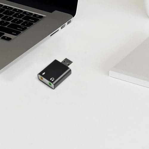 Linhexis USB to 3.5mm Audio Adapter Virtual 7.1 Sound Card(Black) — view 4