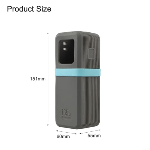Silicone Case for UGREEN Nexode Power Bank 20000 mAh 165 W, Protective Case with Dust Protection and Screen Protection, Travel Case, Black (Grey) — view 2