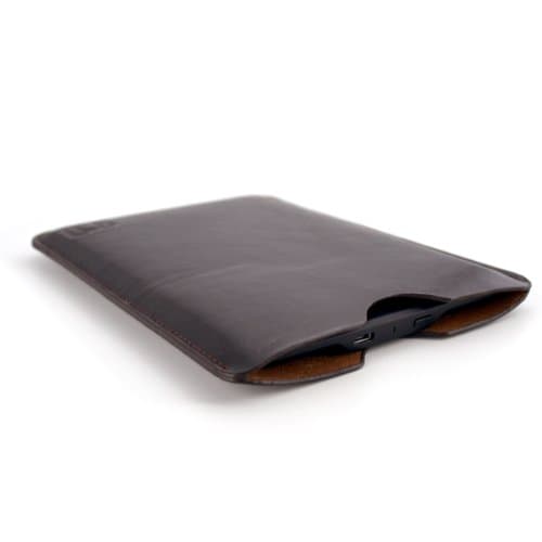 Dockem Executive Sleeve for Kindle Paperwhite (2012-2018 models), Kindle 6", Kindle Voyage; Slim, Simple, Professional Case: Microfiber Felt Lined Basic Synthetic Leather Protective Cover [Dark Brown] — view 3