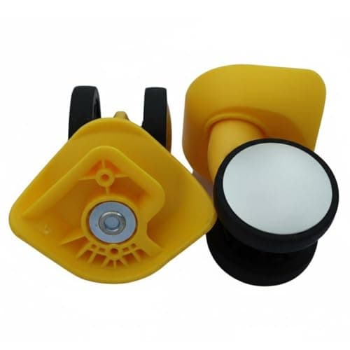 MEYZJRC Luggage Wheels Pair Replacement Caster Suitcase Double Swivel Accessory Universal Compatibility Smooth Rolling Suitable for Travel Maintenance, Yellow
