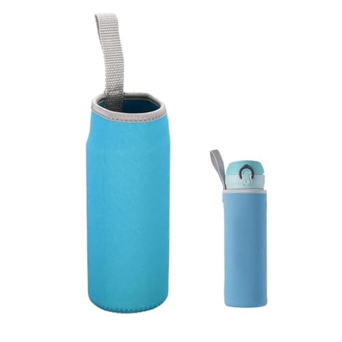 Water Bottle Sleeve Neoprene Pouch for Outdoor Hiking Travel (550ml, Blue)
