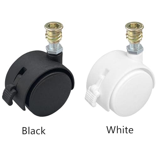 4 PCS Swivel Universal Casters Wheels with Brakes,Furniture Castor (White) — view 5