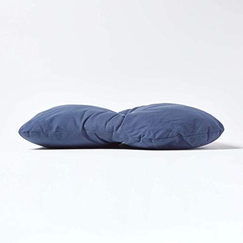 HOMESCAPES Navy Blue Back Support Cushion Thick Lumbar Cushion for Armchair, Desk Chair or Sofa Soft 100% Cotton Orthopaedic Posture Cushion, 15cm Deep — view 4