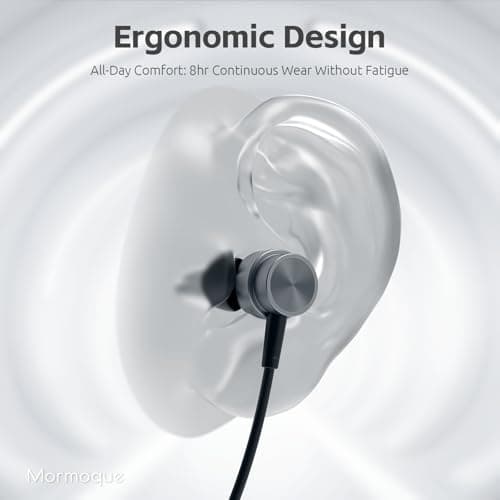 MORMOQUE Neckband Bluetooth Headphones,Wireless Earbuds with Magnetic Switch,Built-in Microphone Earphone,40H Playtime,ENC+IPX5 Waterproof HD Bass,for Sports/Running/Gym/Travel,Compatible iOS/Android — view 4