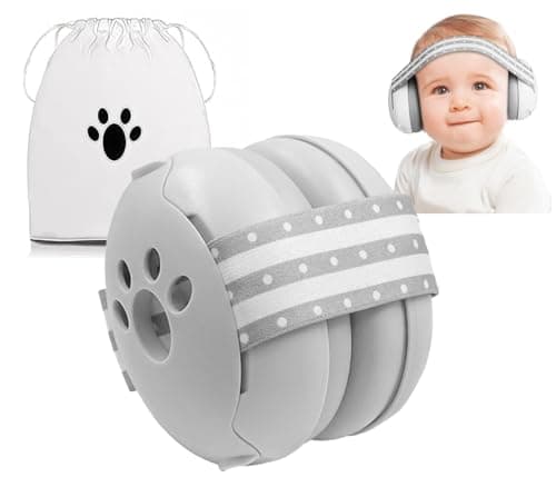 YingErTool Baby Ear Defenders - 25dB, Infant Headphones Noise Cancelling for 0-36 Months, Safe & Soothing Hearing Protection, Ideal for Travel, Sleeping (Grey)