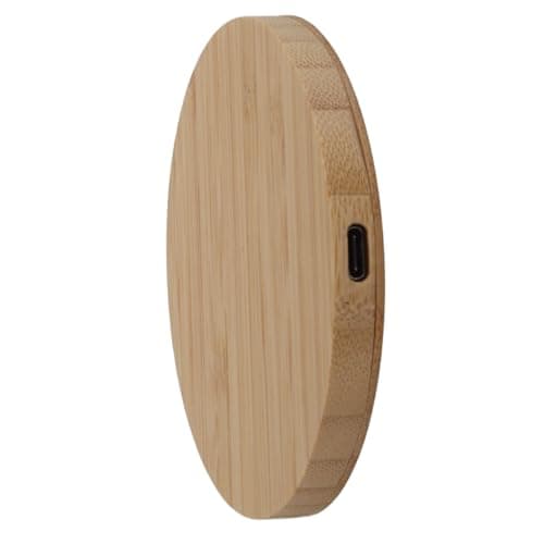 Akozon 15W Fast Bamboo Wireless Charger, 8MM Transmission Distance, Stylish Wooden Charging Station for Compatible Devices - Supports 5V3A, 9V2A, 12V1.5A Outputs — view 4