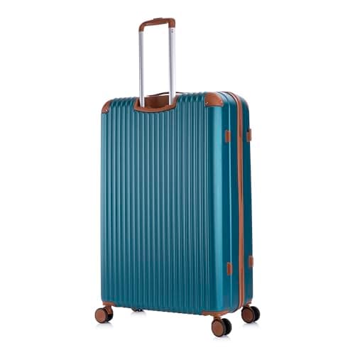 Rocklands London Extra Large Suitcase 32 Inch Lightweight Hard Shell Luggage 4 Dual Spinner Wheels, Durable Travel Case, TSA Lock, Telescopic Handle, Teal — view 2