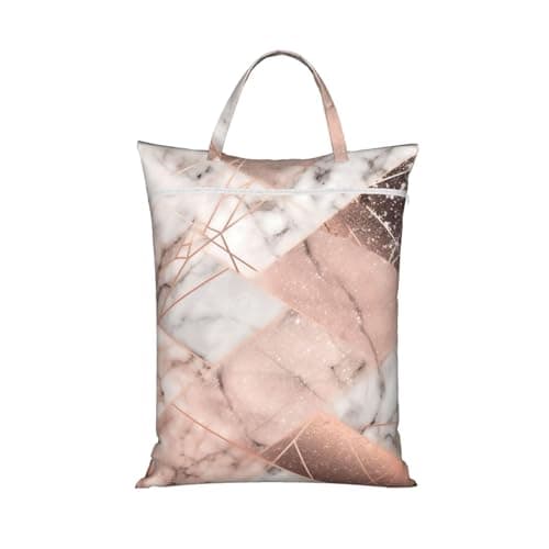 Gold Marble Travel Laundry Bag With Handle, 1 Pc Large Waterproof Dirty Clothes Bags With Zipper, Foldable Swimsuit Workout Bag Washable Wet Clothes Storage Organizer For Dorm