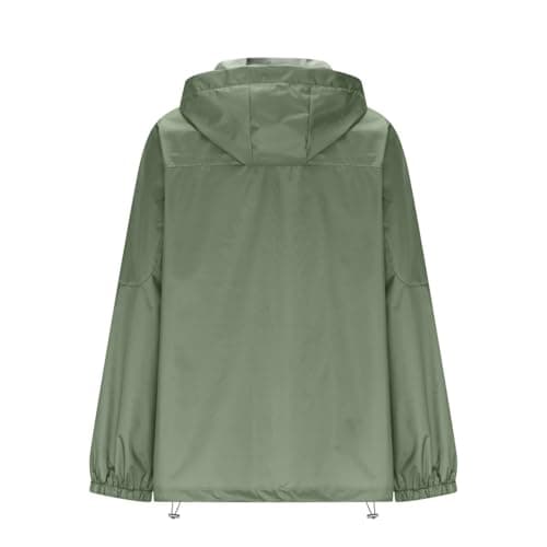 Waterproof Jacket Packable Rain Coats for Women Lightweight Rain Jacket with Hooded Ladies Packable Functional Jackets Windbreaker Breathable Active Outdoor Coats Green M — view 3