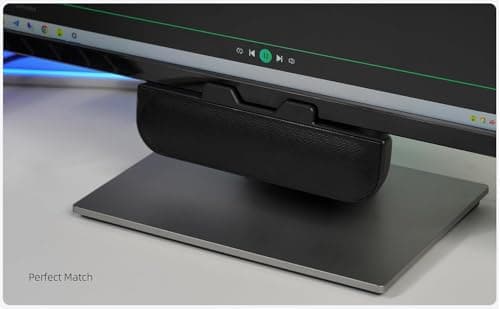 YsyYey USB Stereo PC Speaker with Monitor Clip, Soundbar with Enhanced Bass, Passive Radiator & 3-Button Control, Plug and Play – Windows/macOS, Home Office & Zoom — view 6