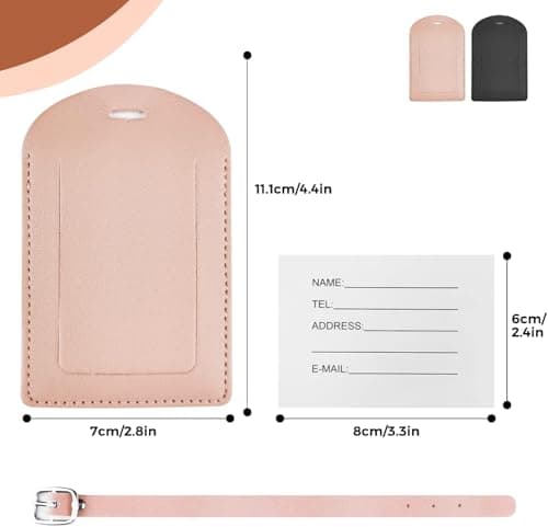 Hengxinc 2 PCS Personalised Leather Tripp Luggage Tag — view 2