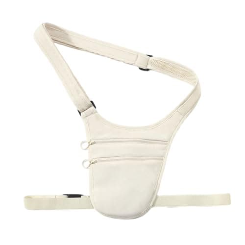 Travel Money Belt, Adjustable Anti Theft Cross Body Bag Bumbag (Beige)