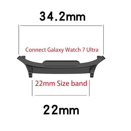 Blueshaweu Metal wristband adapter compatible with Galaxy Watch 8 40mm, 44mm, 46mm Classic, Ultra 47mm, 22mm stainless steel Wristband adapter for interchangeable connector Watch Adapter connector — view 3