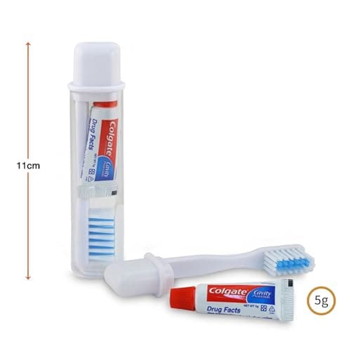 Wilosc Toothbrush Travel Set Compatible with Colgate Mini Toothpaste x 4 - Portable Toothbrush Set for Families in Mind — view 2