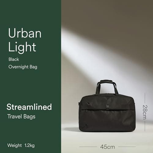 ANTLER Urban Light Overnight Travel Bag, Black, Cabin Underseat, 28x45x20cm — view 2
