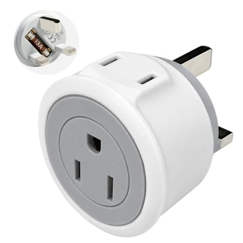 US to UK Plug Adapter, 2 in 1 USA to UK Travel Adaptor with 13A Fuse