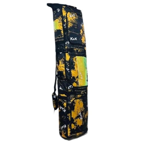 F Fityle Snowboard Bag Ski Bag with Handle for Adults with Wheels Padded Rolled up Top Snowboard Backpack Ski Carry Bag, Yellow