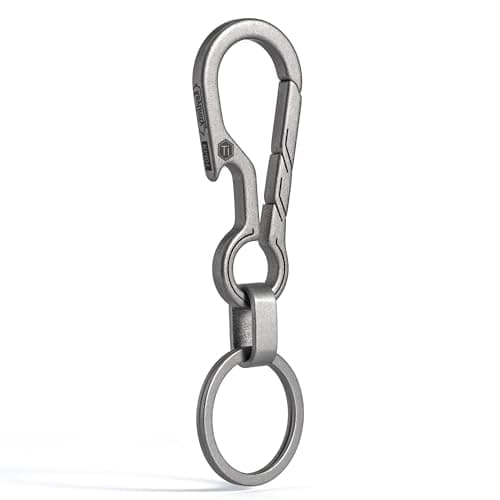 KeyUnity KM01 Titanium Carabiner Keychain Clip Quick Release EDC Key Holder Organizer with Keyring