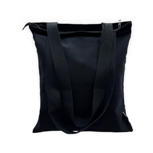 Augbunny 12OZ 100% Cotton Canvas Zipper Closure Lined Reusable Grocery Shopping Bag Beach Bag Daily Casual Multi Purpose Tote
