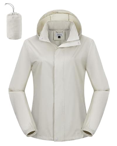 Outdoor Ventures Women's Raincoat Waterproof Rain Jacket Foldaway Hood