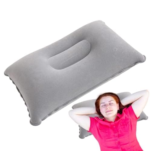 Inflatable Travel Pillow – 14.96 Inches Portable Air Cushion | Camping Air Sleep Support – 38x24cm PVC Flocking Lightweight 40g Ergonomic Lumbar Head Rest For Plane Car Home Relaxation — view 6