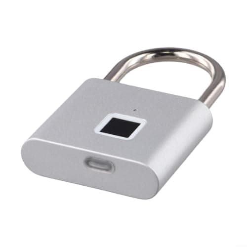 Biometric Padlock Stainless Steel Shackle 4mm Thick — view 6