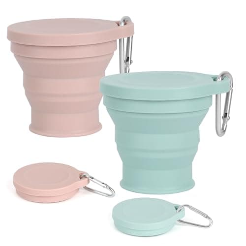LFBEST Collapsible Cup, Silicone Foldable Cup with Sealing Lid Carabiner