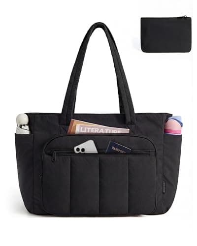 bagsmart Quilted Tote Bag for Women, 20L Large Work Handbag