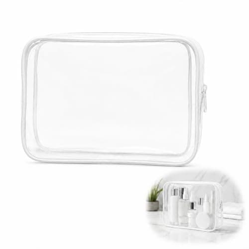 Clear Toiletry Bag, White, M Size