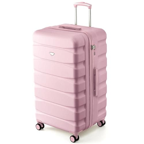 Flight Knight 80cm Trunk Suitcase - Hard Shell ABS Checked Luggage for Long-Haul Travel with Large Capacity Interior, Spinner Wheels and TSA Lock - Approved for Most UK Airlines