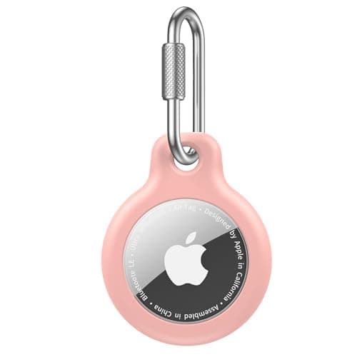 Keyring for AirTag 2nd Gen (2026) & 1st Gen, Shockproof Holder Anti-Scratch Protective Silicone Cover for Apple Air Tags, Men's Women's Keyrings & Keychains for Keys, Luggage, Bags Pink
