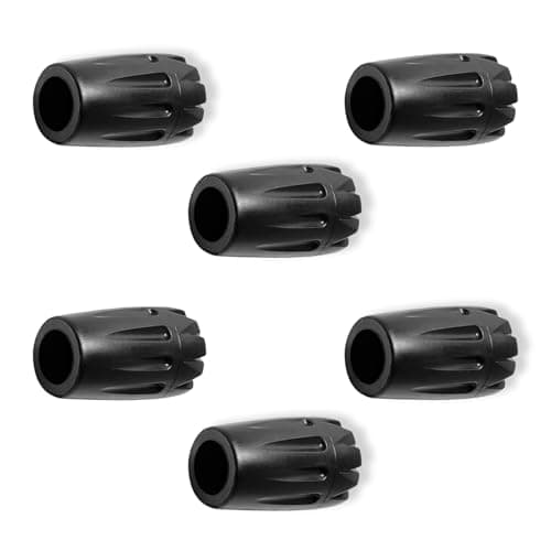 Targonix Walking Stick Ferrules 6 Pack, Universal Rubber Tips for Walking Poles and Crutches, Non Slip Walking Stick Rubber Ends with Metal Insert for Outdoor or Home Use