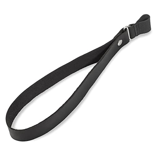 Asterom Handmade Leather Cane Strap - Stylish Wrist Strap for Canes and Walking Sticks, Black, Medium — view 3