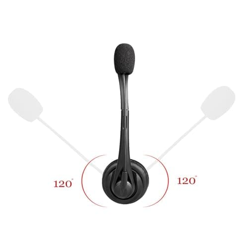 Universal Connection Headphones Noise Cancelling Microphone Over-Ear Double Hearing Ports for Work and Home USB C Adapter Headset with Mic Control — view 3