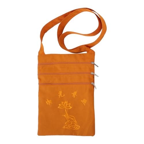 GLEAVI Buddhist Monk Orange Crossbody Bag Large Capacity Fabric Sling Bag