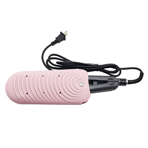 Heat Resistant Silicone Mat Pouch for Hair Styling Tools, Curling & Flat Irons Non-Slip Travel Cover, Small Portable Straightener Pad for Curler Wands Storage, Hot Waver (Pink)