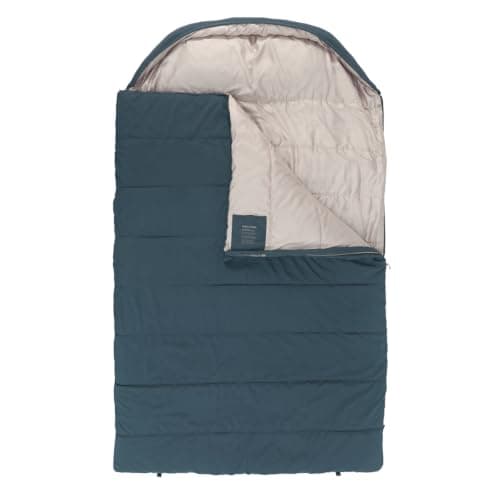 Outwell Campion Lux Double Sleeping Bag, 3-Season Premium Camping Bag with Built-In Pillow, 2-Way Zip, Comfort Hood & Insulated Design for Camping, Hiking, Campervan & Outdoor (Blue) — view 2