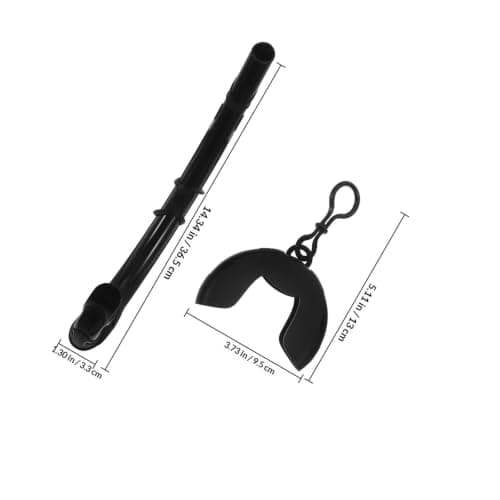 Foldable Swimming Snorkel Training Gear with Case, Black Silicone — view 2