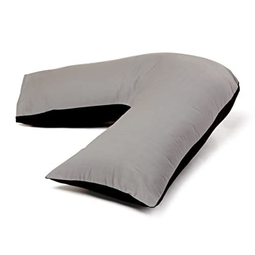 CnA Stores Orthopaedic V-Shaped Pillow Extra Cushioning Support For Head, Neck & Back (BLACK/GREY, V-pillow With 2 Tone Cover) — view 2