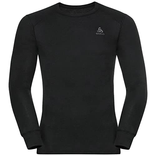 Odlo Thermal Underwear for Men Active Warm Long Sleeve I Thermal Shirt I Warm ski Underwear with Round Neck I Men Black