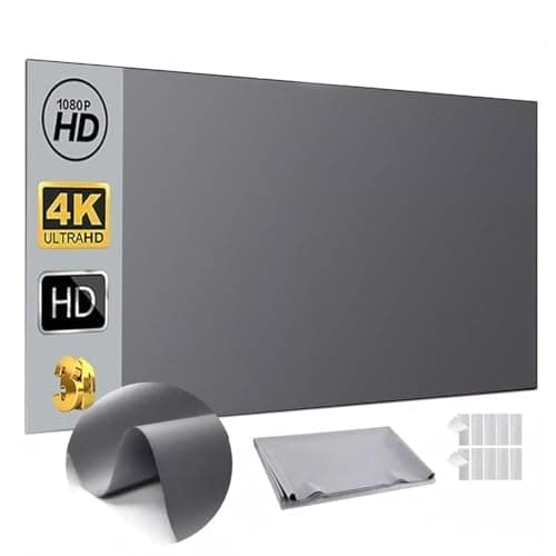 4k Metal Lightproof Foldable Portable Movie Screen, 16:9 HD Anti Light Projector Screen,160°Wide Viewing Angle,for Home Theater,Office,Classroom & Outdoor Use,Easy Install (Gray, 100 inches)