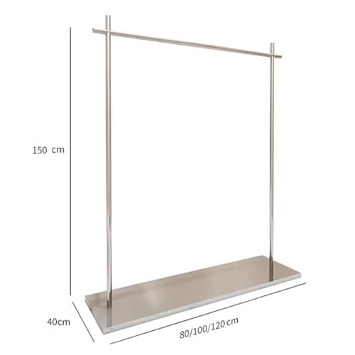 Garment rack Silver Stainless Steel Clothing Rack With Top Rod And Shelves Heavy Duty Clothes Rail For Hanging Clothes Freestanding Coat Rack For Bedroom Portable Clothes Organizer(Size:120X40X150CM) — view 5