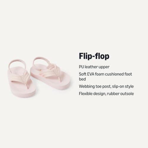 Amazon Essentials Unisex Kids Flip Flop with Back Strap, Pale Pink, 6 UK Child — view 2