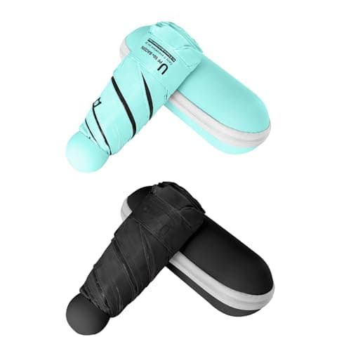 BAODINI Travel Mini Umbrella for Purse With Case Small Compact UV Sun Protection Sun Lightweight Tiny Pocket Umbrella for Women Kids and Men