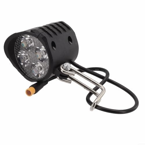Electric Vehicle LED Headlight with Lens, Aluminum Alloy Housing, 36V/48V/60V Compatible, IP65 Waterproof, Built-in Speaker for Scooter and E-Bike(LED-16W-4 beads)